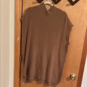 Sleeveless Knit Tunic Sweater in Camel
